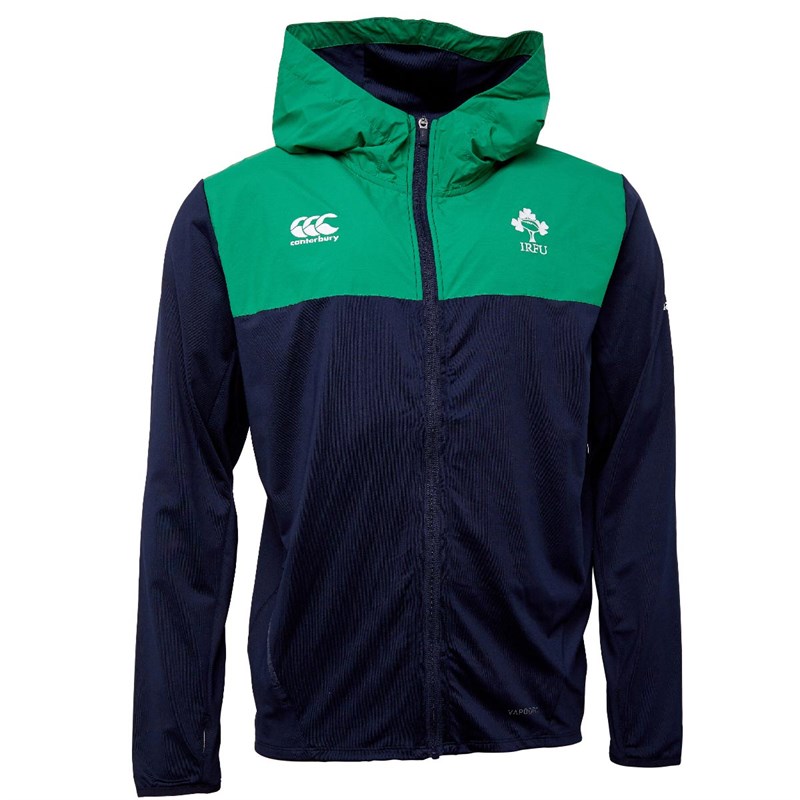 Buy Canterbury Mens Ireland Rugby VapoDri Full Zip Poly Hoodie Navy Blazer