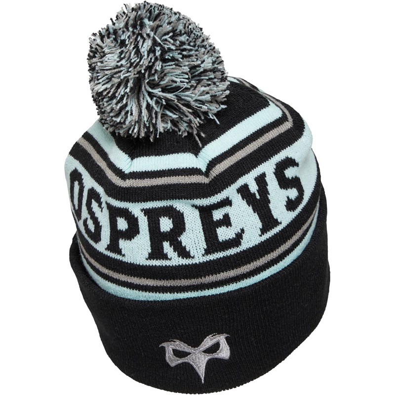 Buy Canterbury Mens Ospreys Rugby Bobble Hat Black