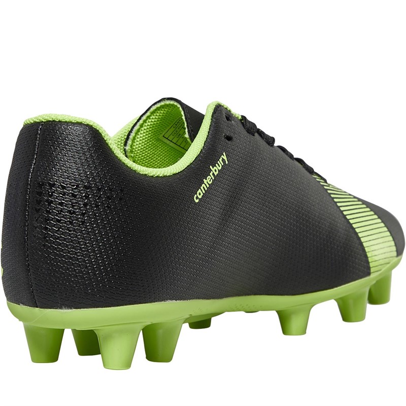 Buy Canterbury Junior Phoenix 3.0 FG Firm Ground Rugby Boots Black/Green