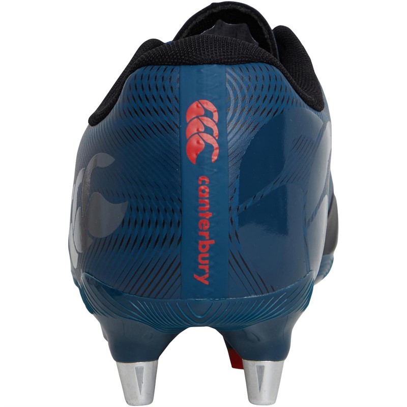 Buy Canterbury Mens CCC Phoenix Genesis Team SG Soft Ground Rugby Boots Blue/Black/Orange