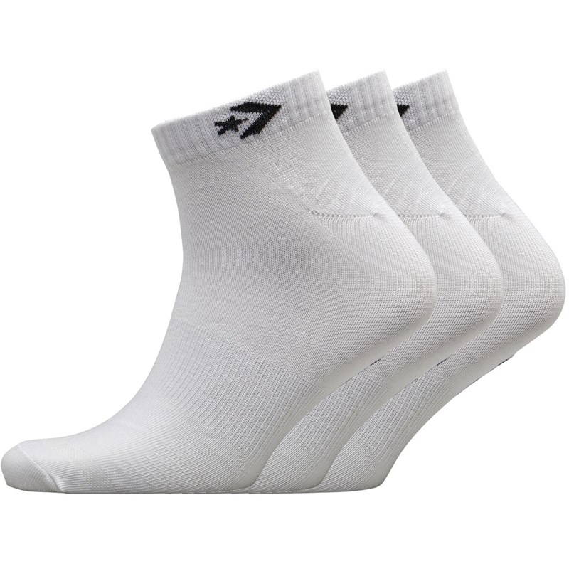 Buy Converse Three Pack Quarter Socks White