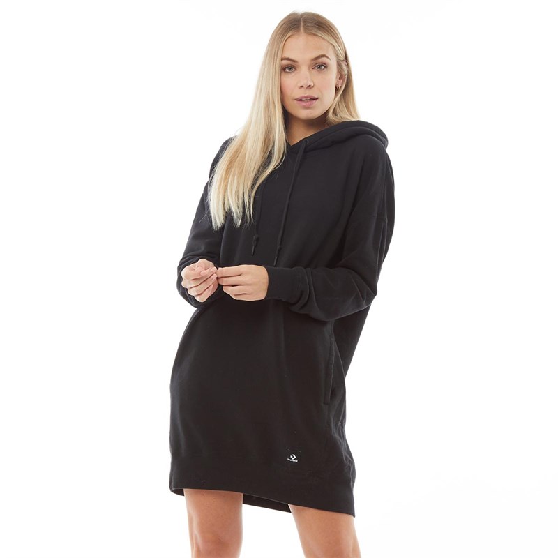 Buy Converse Womens Essentials Fleece Hoodie Dress Black