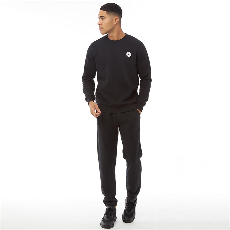 Buy Converse Mens Core Chuck Patch Fleece Crew Sweat Black