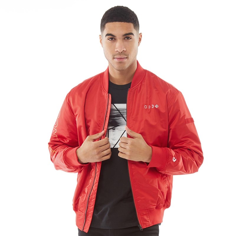Buy Converse Mens Solar Bomber Jacket Enamel Red