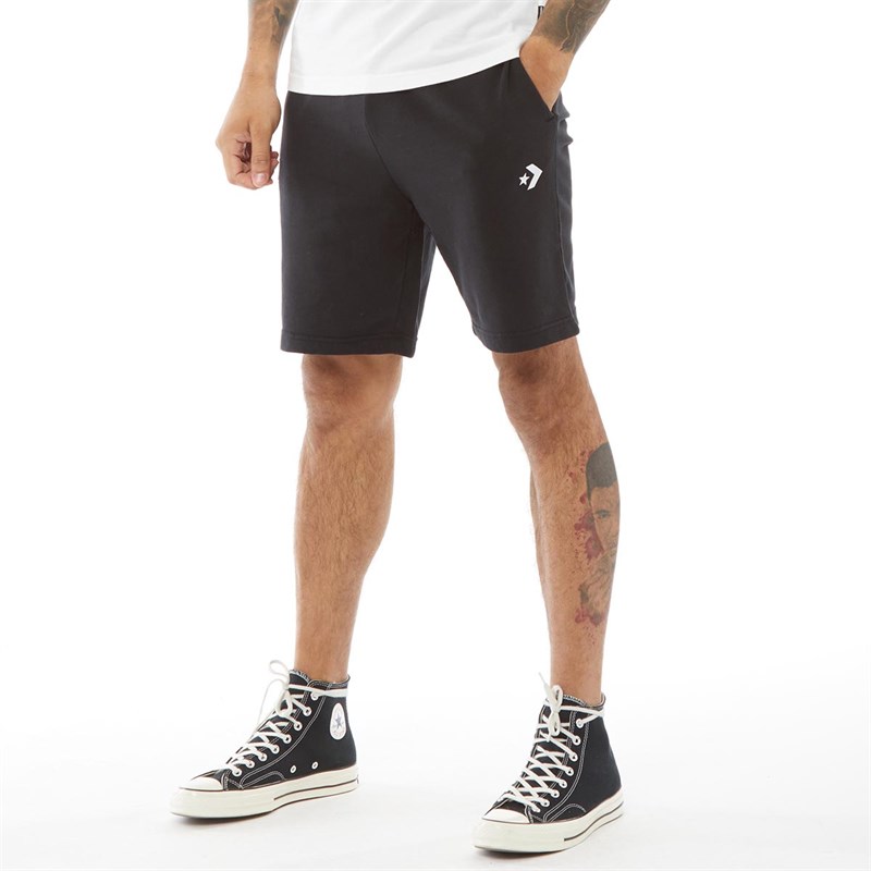 Buy Converse Mens Star Chevron Graphic Fleece Shorts Black