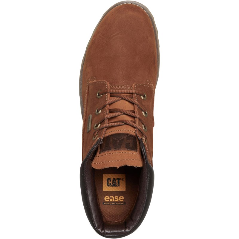 Buy Caterpillar Mens Founder WP TX Boots Danish Brown