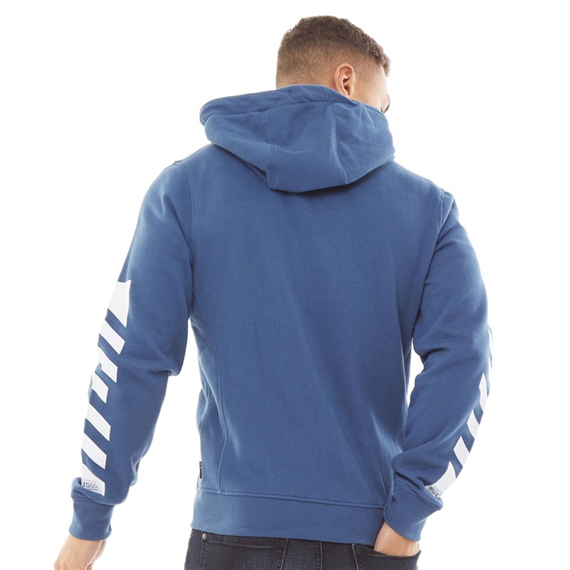 Buy Crosshatch Mens Minden Oversized Zip Through Hoodie Navy