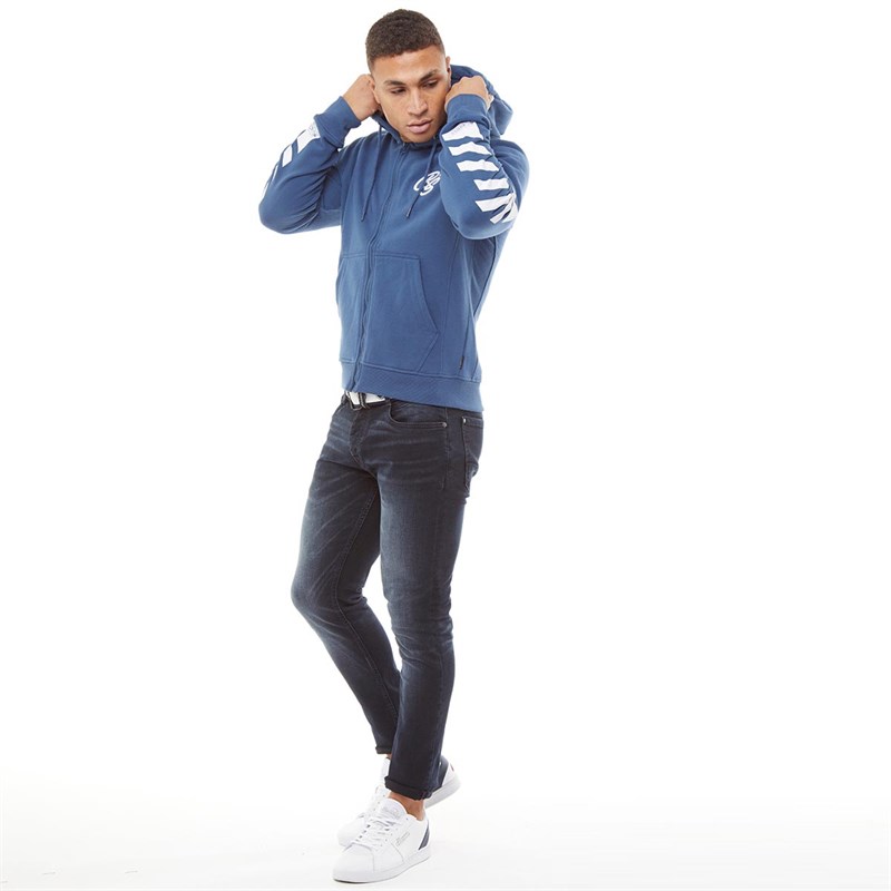 Buy Crosshatch Mens Minden Oversized Zip Through Hoodie Navy