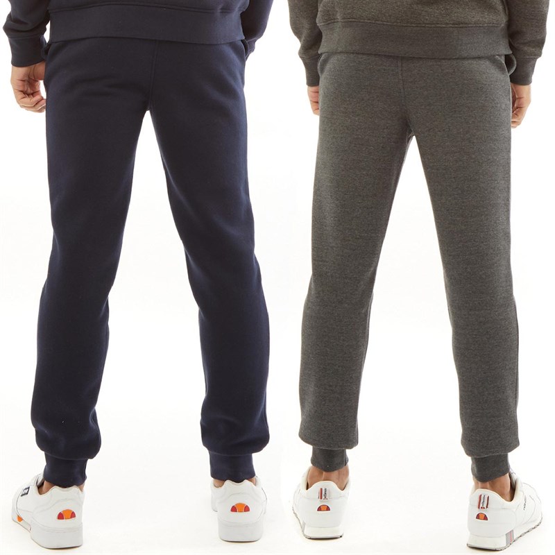 Buy Crosshatch Mens Two Pack Joggers Navy/Charcoal Marl