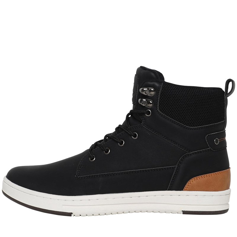 Buy Crosshatch Mens Staiger HiTop Trainers Black