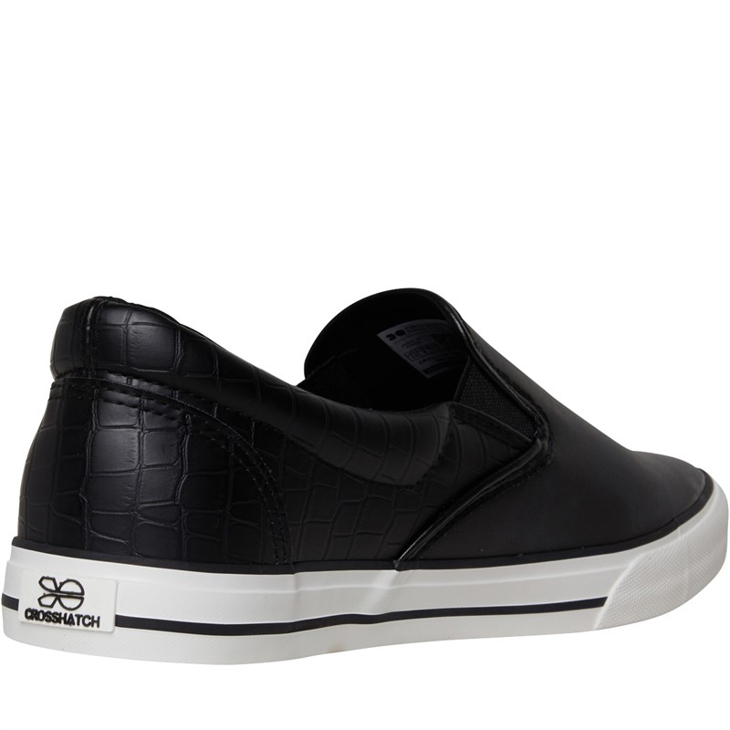 Buy Crosshatch Mens Roxburgh Slip On Trainers Black