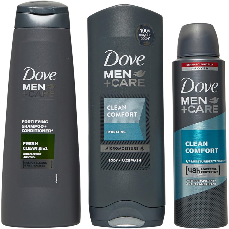 Buy Dove Mens Men+Care Daily Care Trio Set Four Piece Multi