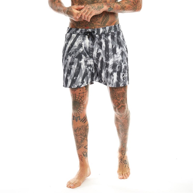 Buy DFND London Mens Zebra Swim Shorts Black/Zebra Print