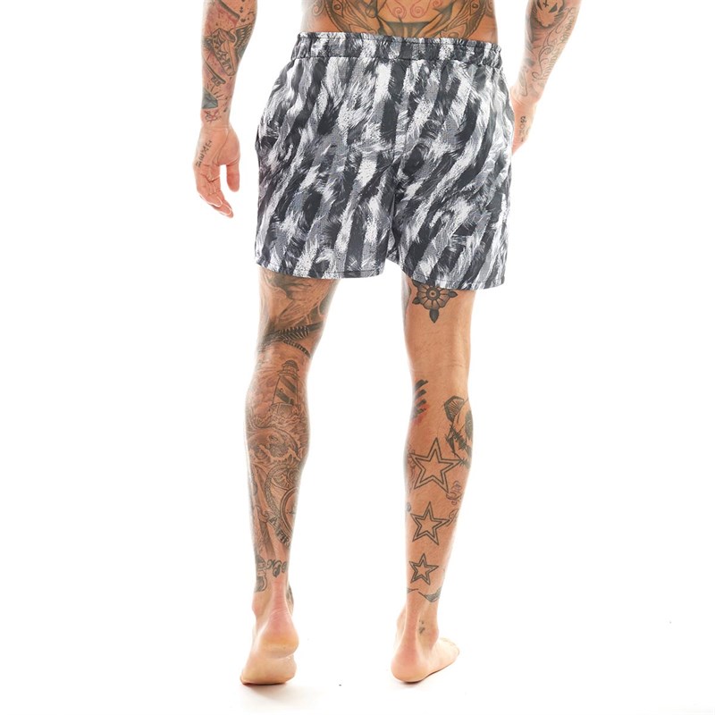 Buy DFND London Mens Zebra Swim Shorts Black/Zebra Print
