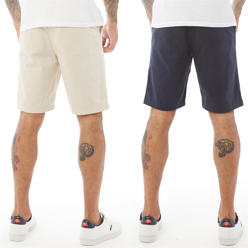 Buy DFND London Mens Chino Shorts Two Pack Stone/Navy