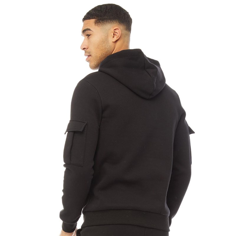Buy DFND London Mens Cargo Hoodie Black