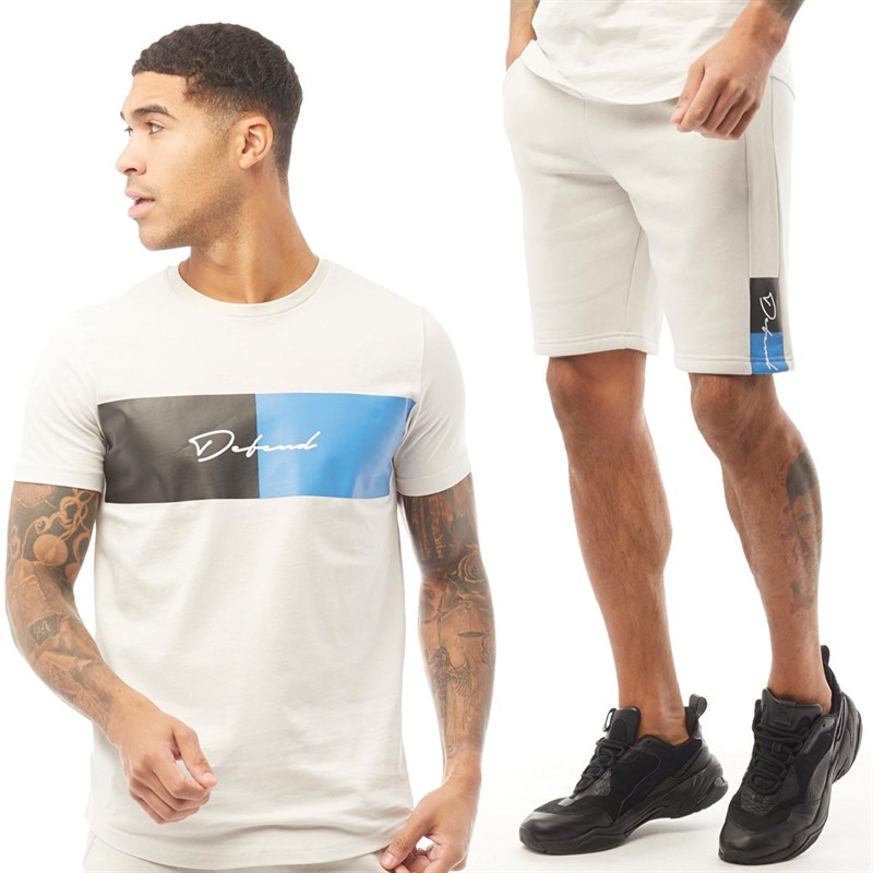 Buy DFND London Mens Fraze TShirt And Shorts Twinset Grey