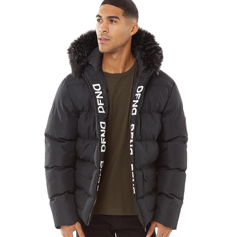 Buy DFND London Mens Fossett Puffer Jacket Black