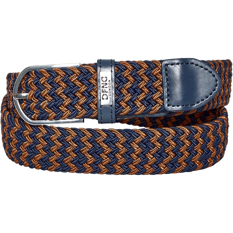 Buy DFND London Mens Belt Navy/Brown