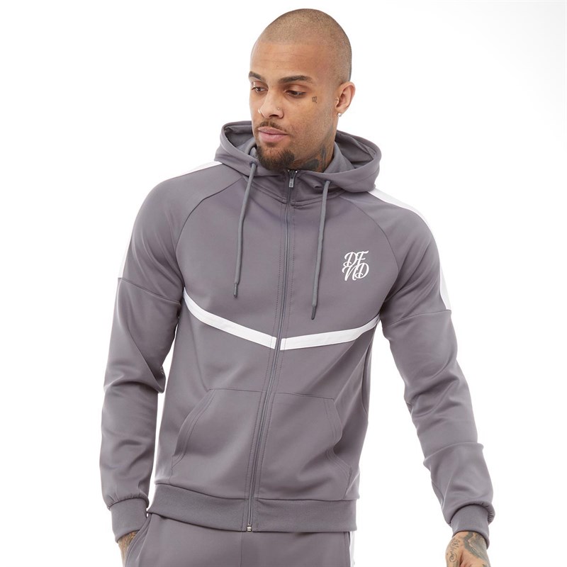 Buy DFND London Mens Essential Zip Hoodie Graphite