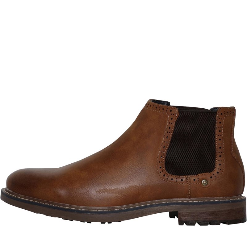 Buy Deakins Mens Eastside Brogue Chelsea Boots Tan
