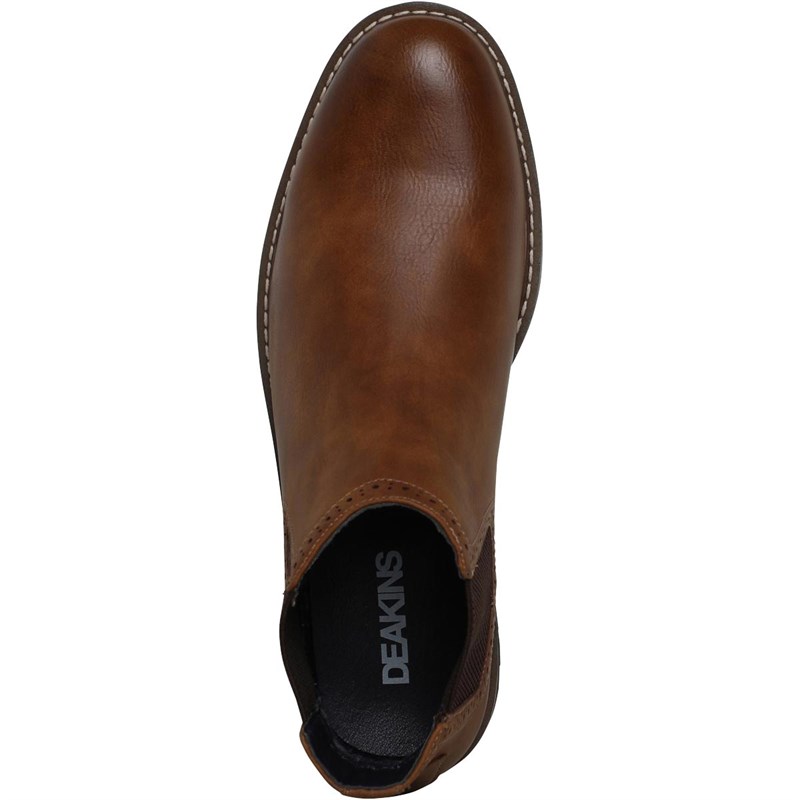 Buy Deakins Mens Eastside Brogue Chelsea Boots Tan