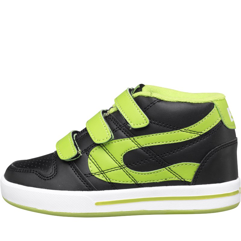 Buy DuFFS Junior Skate Shoes Black/White/Lime