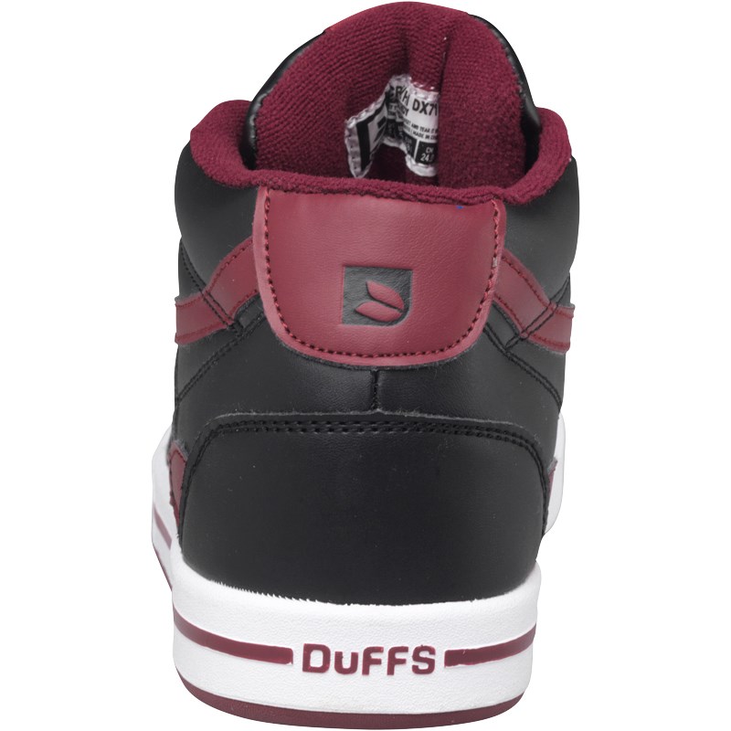 Buy DuFFS Junior Skate Shoes Black/Burgundy
