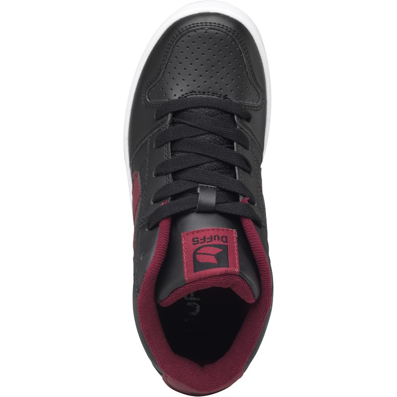 Buy DuFFS Junior Skate Shoes Black/Burgundy