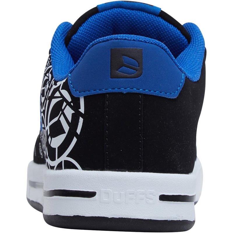 Buy DuFFS Boys Spectrum Printed Skate Shoes Black/White/Royal