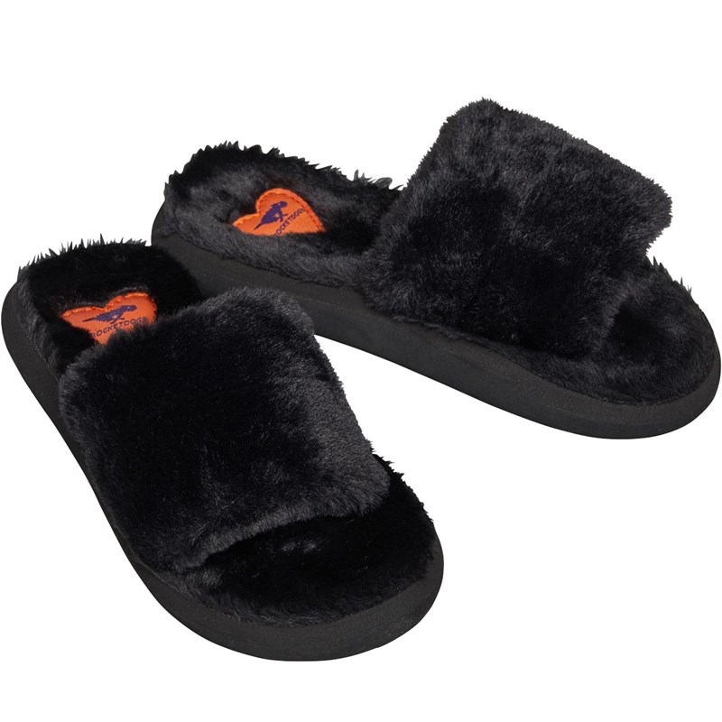 Buy Rocket Dog Womens Stratus Fur Slippers Black