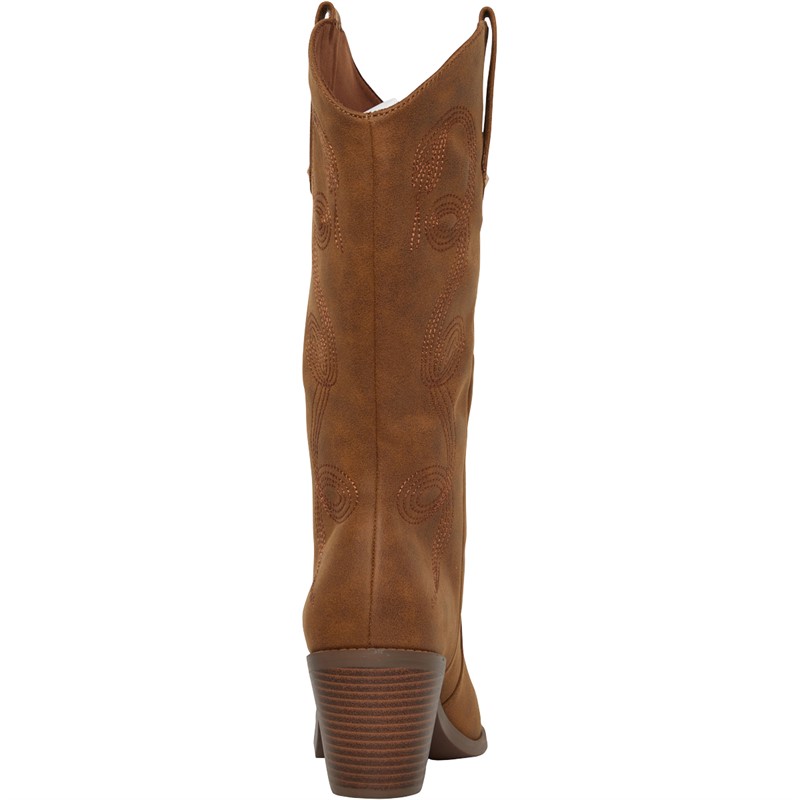 Buy Rocket Dog Womens Feria Heeled Knee High Cowboy Boots Walnut