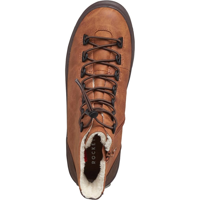 Buy Rocket Dog Womens Brux Lane High Top Trainers Tan/Tan