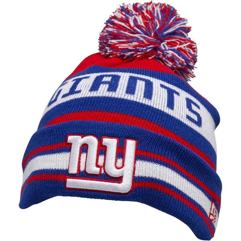 Buy New Era NFL New York Giants Striped Knitted Bobble Hat Blue/Red