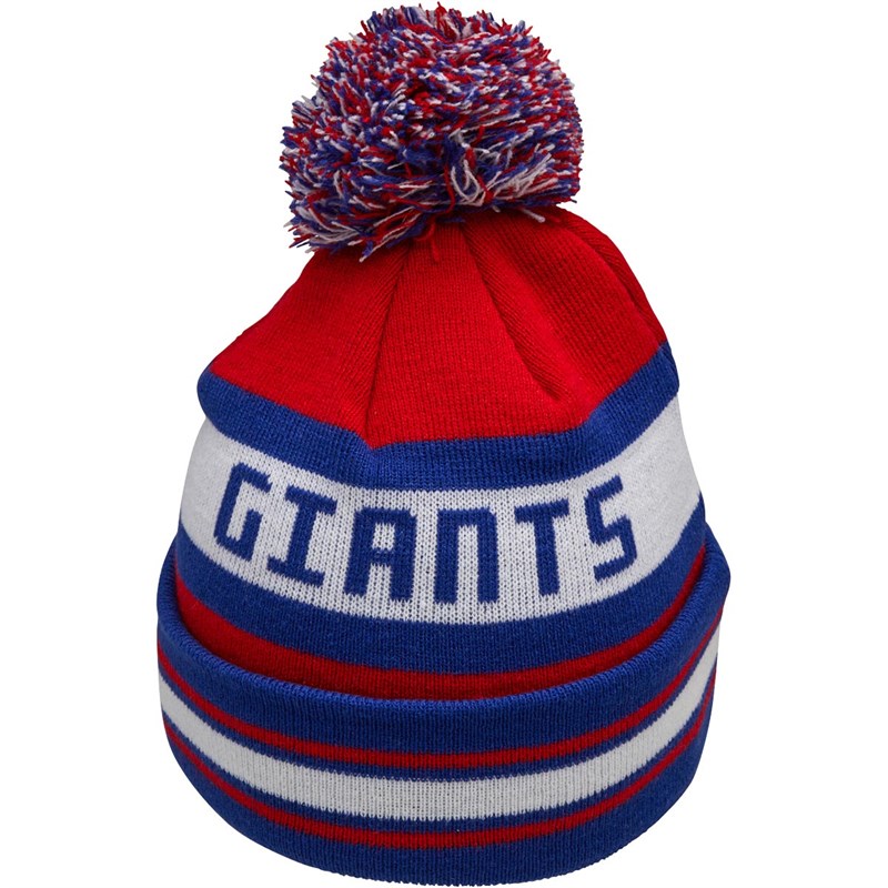 Buy New Era NFL New York Giants Striped Knitted Bobble Hat Blue/Red