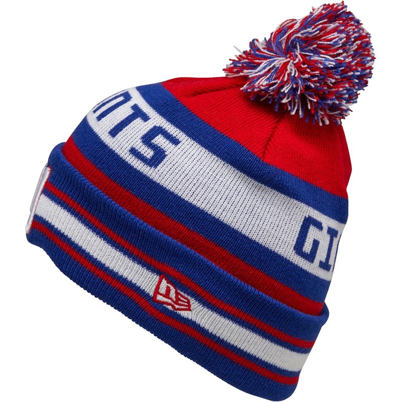 Buy New Era NFL New York Giants Striped Knitted Bobble Hat Blue/Red