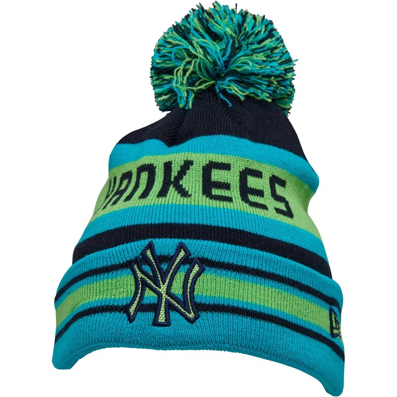 Buy New Era MLB New York Yankees Striped Knitted Bobble Hat Navy/Multi