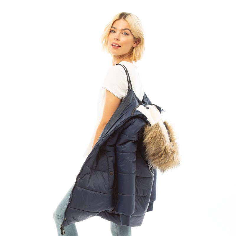 Buy Bench Womens Ariele Long Length Puffer Jacket Navy