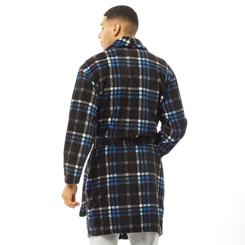 Buy Bench Mens Guiledo Dressing Gown Black Check