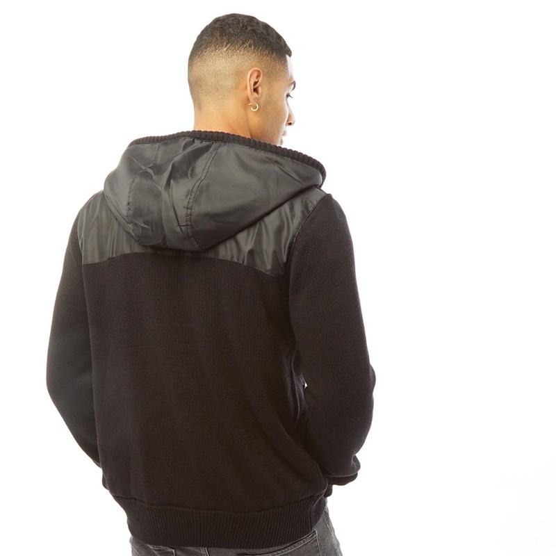 Buy Bench Mens Dillo Sherpa Lined Zip Through Knitted Hoodie Black