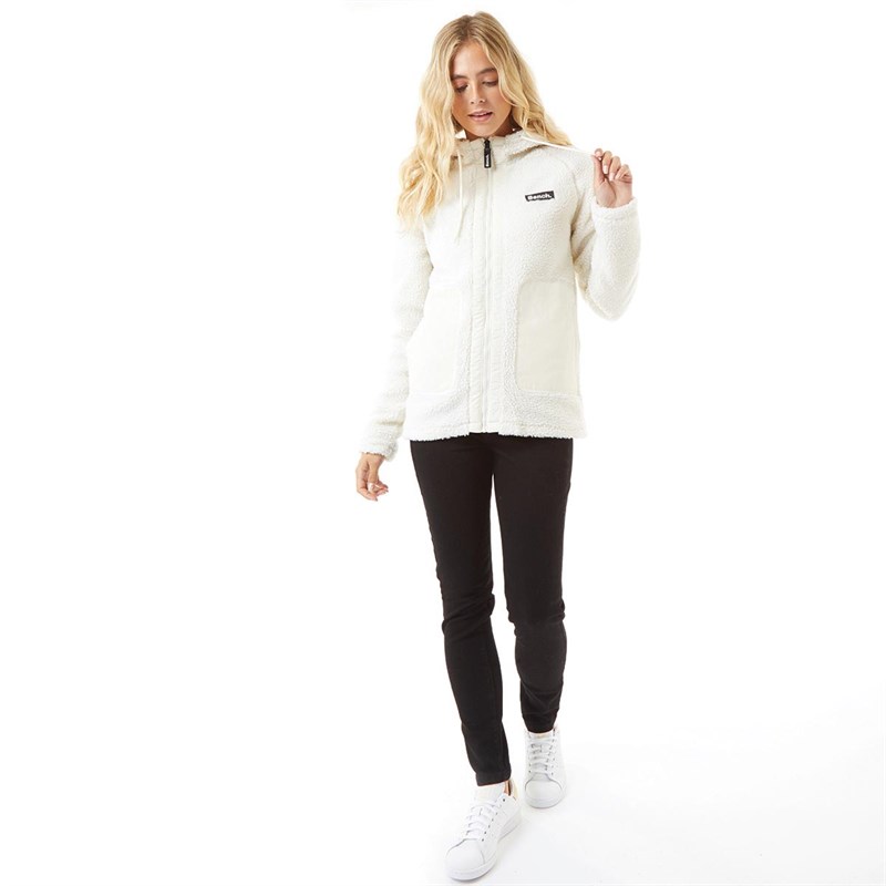 Buy Bench Womens Fifi Sherpa Hoodie Winter White