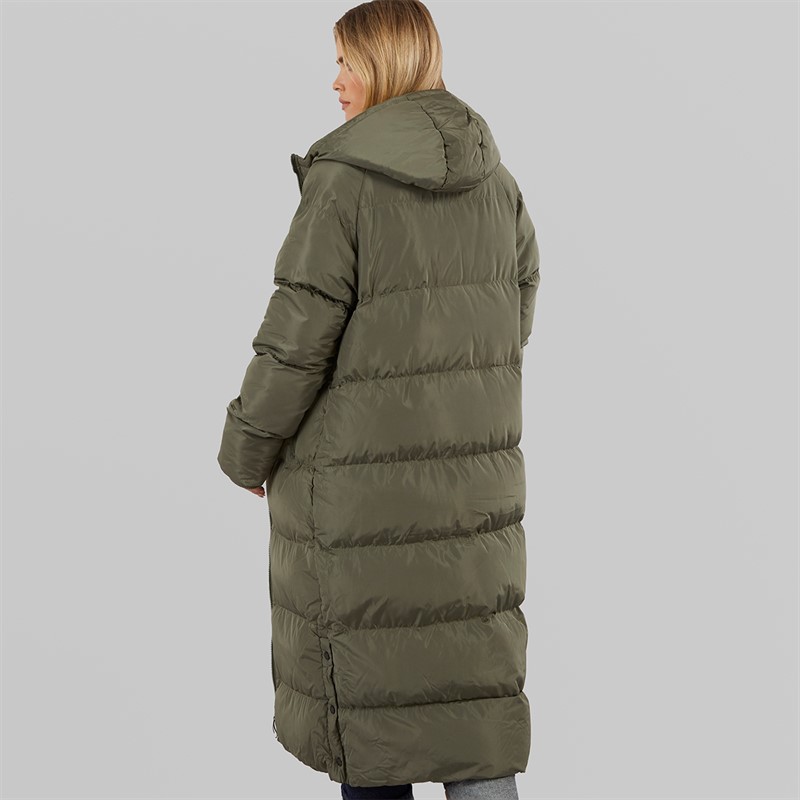 Buy Bench Womens Ryelle Maxi Length Puffer Jacket Khaki