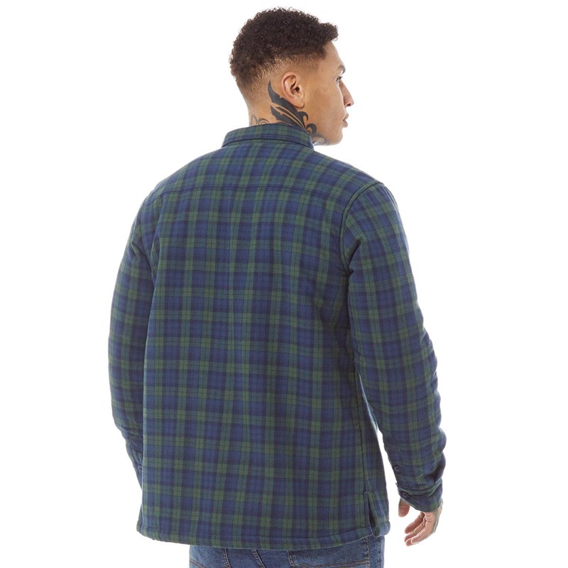 Buy Bench Mens Paddy Long Sleeve Padded Shirt Green Check
