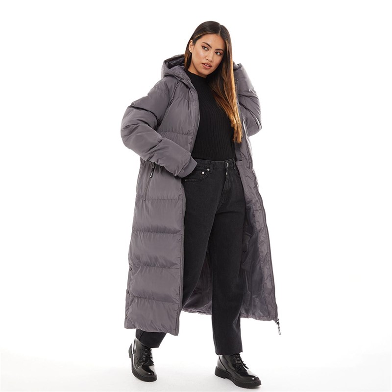 Buy Bench Womens Ryelle Maxi Length Puffer Jacket Charcoal