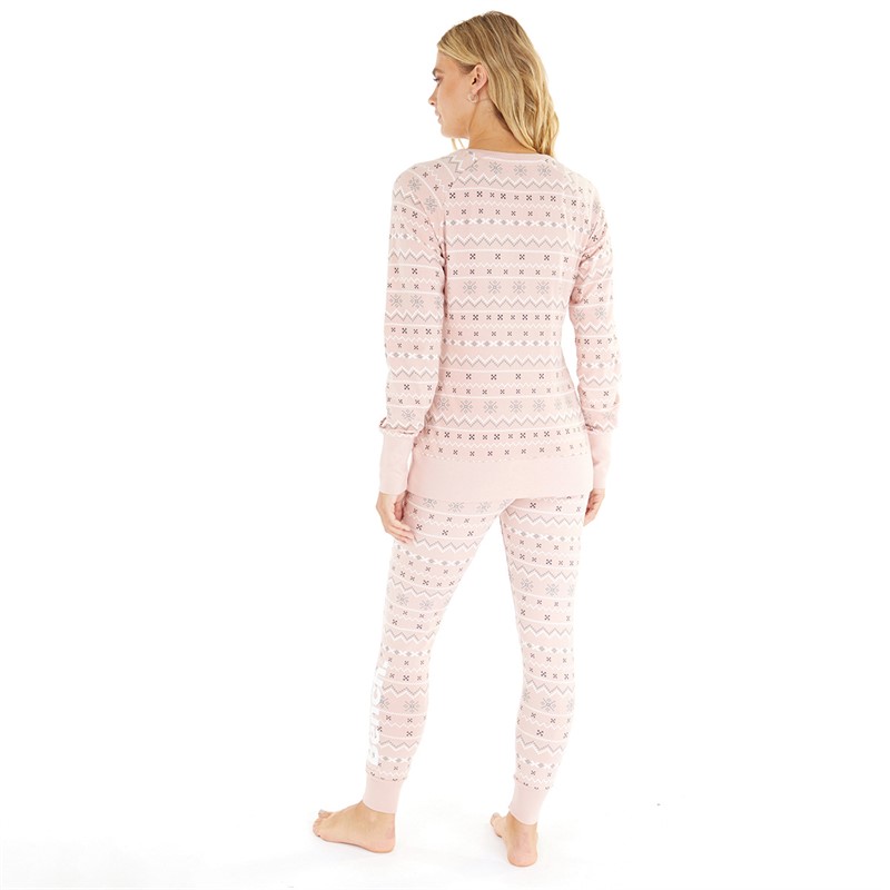 Buy Bench Womens Soffi Loungewear Set Dusky Pink Fairisle