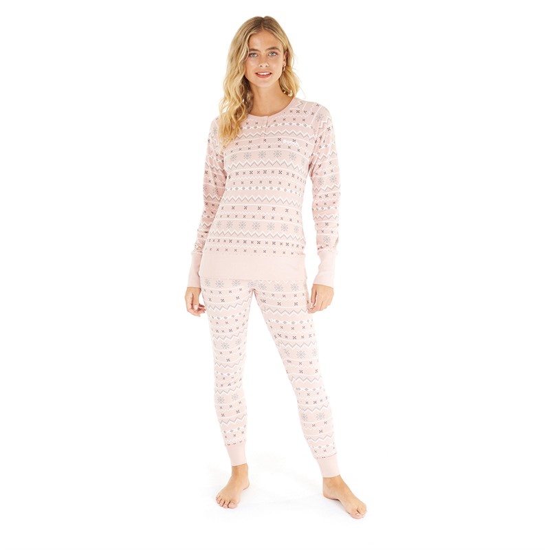 Buy Bench Womens Soffi Loungewear Set Dusky Pink Fairisle