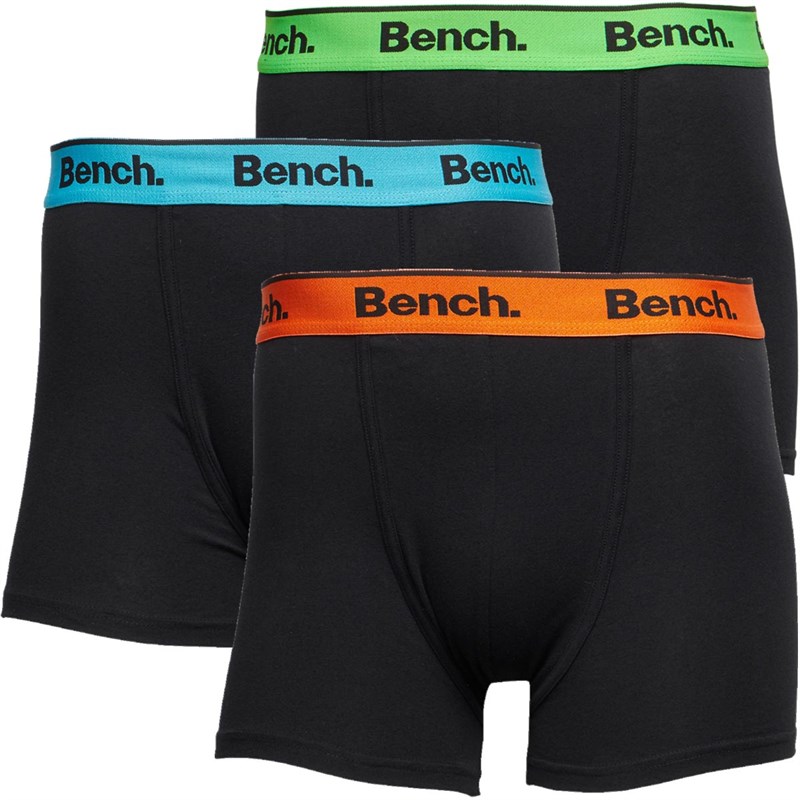 Buy Bench Mens Barnes Three Pack Boxer Trunks Black/Multi