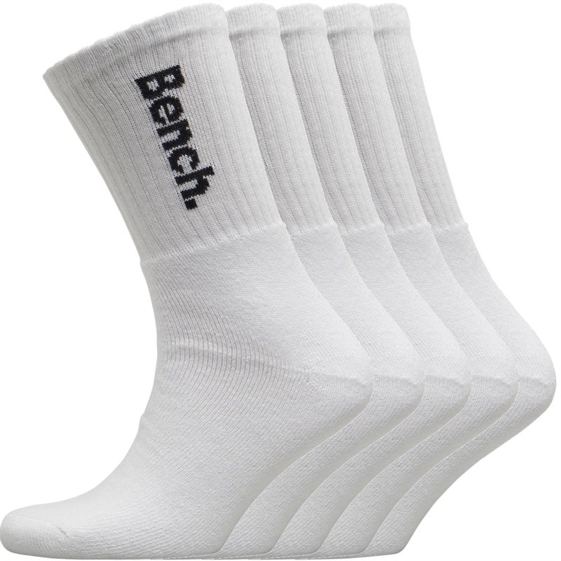 Buy Bench Mens Ardal Five Pack Crew Socks White/Black