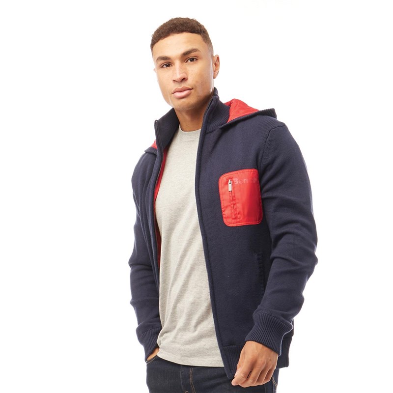 Buy Bench Mens Simmer Lined Knitted Jumper Navy