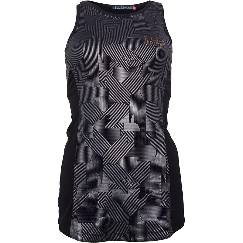Buy ELLE SPORT Womens Track Support Vest Black/Silver